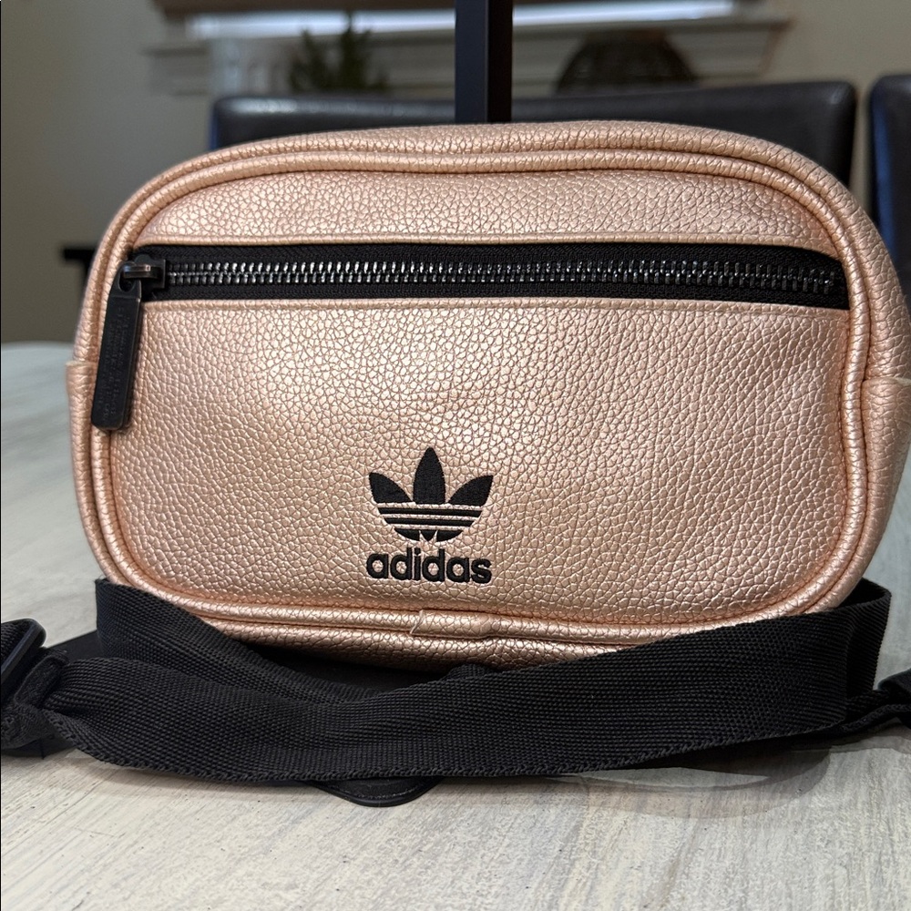 adidas Rose Gold Crossbody Bag with Black Trim
